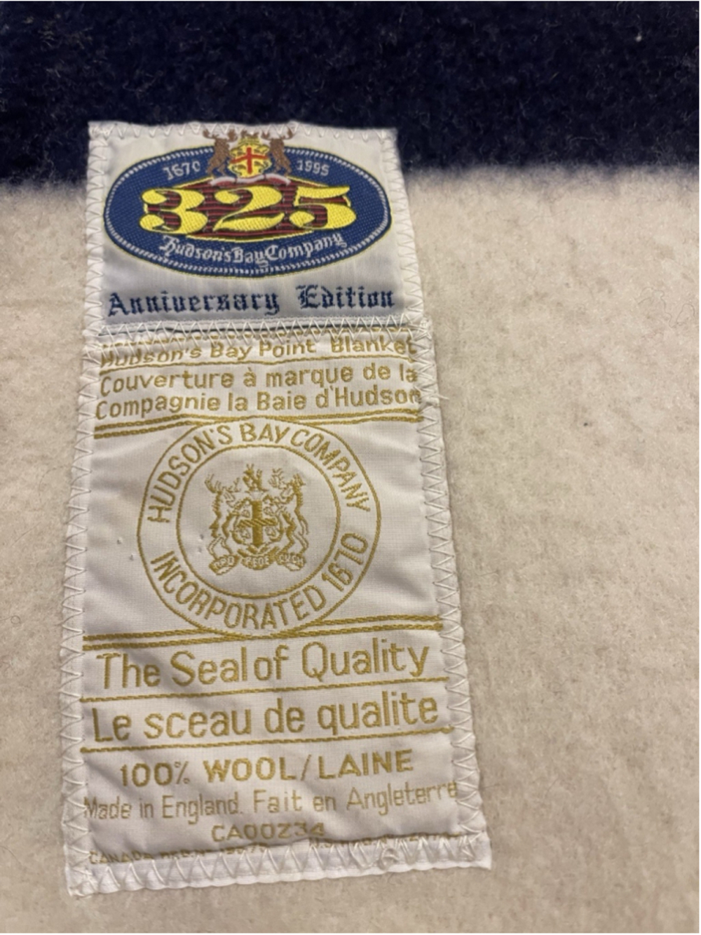 Hudson’s Bay Multistripe 4 Point Wool Blanket 325th Anniversary Edition Rare! - Picture 3 of 5